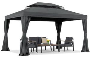 Antracit vrtni paviljon sa zavjesama Valencia 3x4m Garden Point