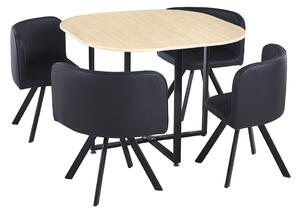 Zondo.hr Blagovaonski set Brianite (za 4 osobe) (hrast + crna). 1064679