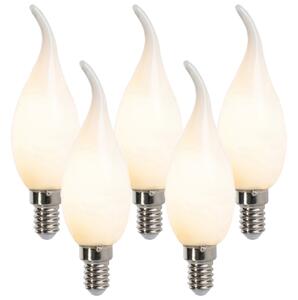 Set od 5 E14 prigušivih LED žarulja s niti u obliku svijeće F35 mat 3W
