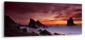 Slika zalaska sunca na obali (120x50 cm)