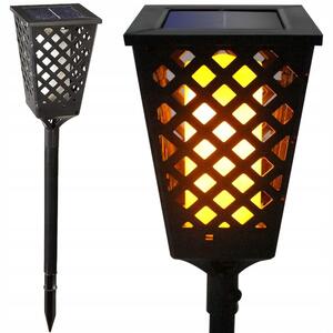 Solarna vrtna podna led lampa s efektom gorućeg plemena 107cm