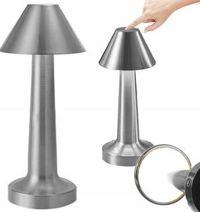 Ledena metalna baterija. 1500mah stolna lampa na dodir usb 3 boje osvjetljenja srebrna
