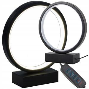 Led okrugla stolna lampa 3 boje svjetla usb 23cm crna