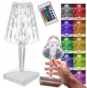 Led rgb baterija. stolna kristalna lampa usb daljinski 25cm