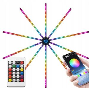 Usb led rgb pametna samoljepljiva vatrometna zidna svjetiljka app daljinski 111cm