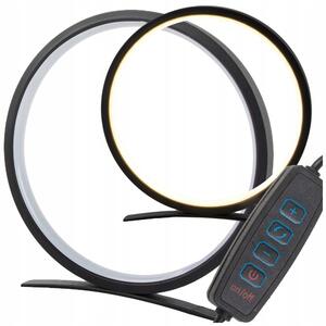 Led okrugla stolna lampa 3 boje svjetla usb 26cm crna