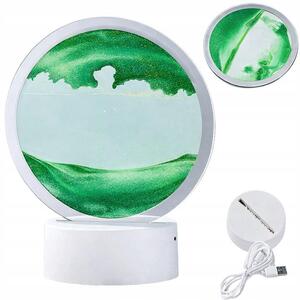 Usb led rgb 3d stolno staklo slikanje pijeskom 19 cm zelena