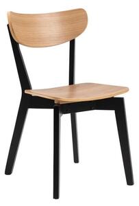 Crna stolica s detaljima od hrastovog drva Actona Roxby