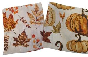 Flanel jastučnica LEAVES & PUMPKINS 50x70 cm, šarena