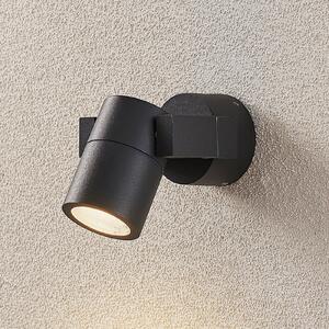 Lucande vanjski zidni reflektor Kavuna, okrugli, antracit, IP54, prigušiva, Crno, Aluminij