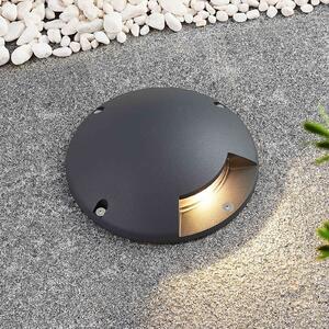 Lindby LED podni reflektor Cormac, 1-plamen, Ø 21 cm, IP67, Crno, Aluminij