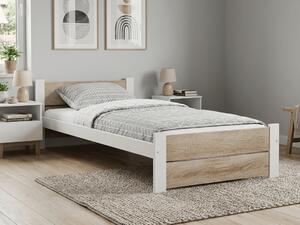 Krevet IKAROS DOUBLE 80 x 200 cm, bijela/hrast sonoma Podnica: Sa lameliranom podnicom, Madrac: Bez madraca