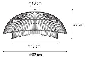 Orijentalna stropna lampa crni bambus 62 cm - Pua