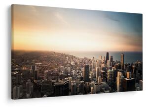 Slika zalaska sunca nad gradom (90x60 cm)