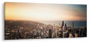 Slika zalaska sunca nad gradom (120x50 cm)