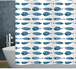 Diaqua Tekstilna zavjesa za kadu (Š x V: 120 x 200 cm, Plavo-bijele boje)
