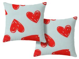 Set od 2 kom ukrasnih jastučnica WARM HEART 45x45 cm, svijetlo plava