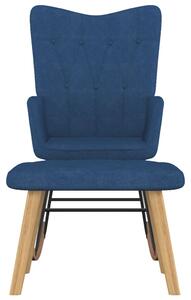 VidaXL Stolica za ljuljanje s osloncem za noge plava od tkanine