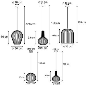 Komplet od 5 dizajnerskih visećih svjetiljki zlatne žice
