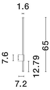 RIDGE ZIDNA LAMPA LED 3000K 1073lm IP65 CRNA NL9923406