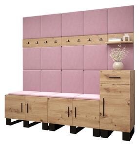 Zondo.hr Set za predsoblje Amanda 8 (hrast artisan + ružičasta). Akcija -20%. 1085921