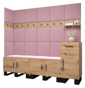 Zondo.hr Set za predsoblje Amanda 9 (hrast artisan + ružičasta). Akcija -20%. 1085930