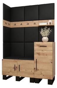 Zondo.hr Set za predsoblje Amanda 10 (hrast artisan + crna ekokoža). Akcija -20%. 1085946
