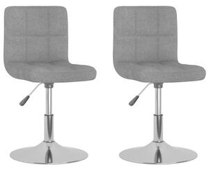 VidaXL Okretne blagovaonske stolice od tkanine 2 kom svjetlosive