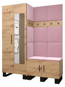 Zondo.hr Set za predsoblje Amanda 14 (hrast artisan + ružičasta). Akcija -20%. 1085975