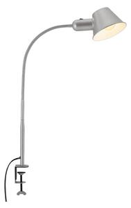 Brilo - Fleksibilna stolna lampa s kopčom 1xE27/10W/230V srebrna