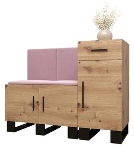 Zondo.hr Set za predsoblje Amanda 18 (hrast artisan + ružičasta). Akcija -20%. 1086011