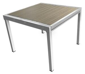 Zondo Vrtni stol na razvlačenje DARIO (bijeli čelik + siva) (za 4 do 8 osoba). 1091738
