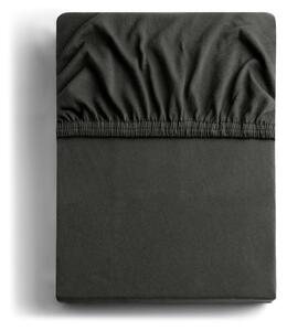 Tamno siva elastična pamučna posteljina DecoKing Amber Collection, 180 do 200 x 200 cm