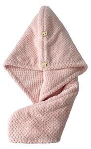 Ručnik, turban za kosu blijedo roze 65 x 25 cm