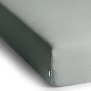 Metalik siva elastična pamučna plahta DecoKing Amber Collection, 200/220 x 200 cm