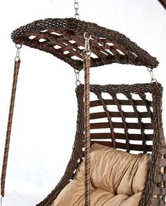 Smeđa viseća vrtna fotelja od ratana Alacati – Floriane Garden