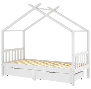 VidaXL Okvir za dječji krevet s ladicama bijeli 90x200 cm od borovine