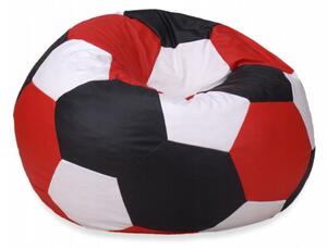 Sedací vak xxxl futbalová lopta 100x100x60cm bielo čierno červený | jaks
