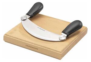 Cole&Mason - Kuhinjska daska za rezanje i nož u obliku polumjeseca 21,5x51,5 cm bukva