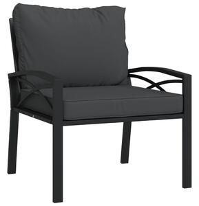 VidaXL Vrtna stolica sa sivim jastucima 68 x 76 x 79 cm čelična