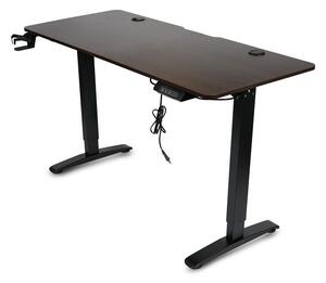 Gaming stol CONTROL s LED RGB pozadinskim osvjetljenjem 140 x 60 cm smeđa/crna