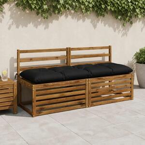 Jastučići za klupe VIANEN 2 kom. 100% poliester Crna - Crna 150 x 50 x 12 cm