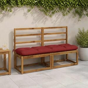 Jastučići za klupe VIANEN 2 kom. 100% poliester Crvena - Crvena 150 x 40 x 12 cm