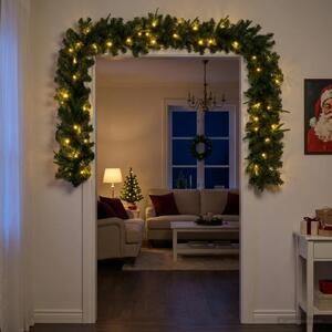 Božićni vijenci Zelena 270 cm PVC i PE 50 LED lampica - Zelena s LED svjetlima