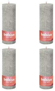 Bolsius rustične debele svijeće Shine 4 kom 190 x 68 mm pješčano sive