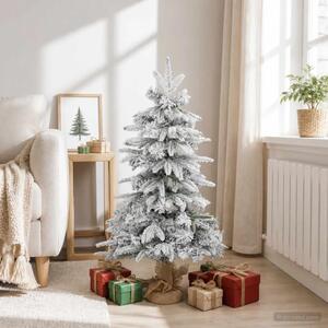 Zasnježeno mini božićno drvce 90 cm PVC i PE Zelena i bijela - Zelena i bijela 90 cm bez LED svjetala
