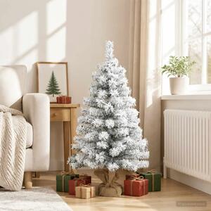 Mini zasnježeno božićno drvce 90 cm PVC Zelena i bijela - Zelena i bijela 90 cm bez LED svjetala