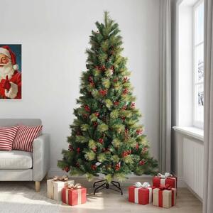 Umjetno božićno drvce s nogom 210 cm PVC i metal Zelena - 210 cm bez LED svjetala