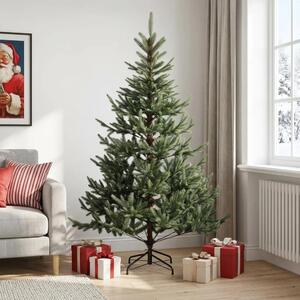 Umjetno božićno drvce s nogom 210 cm PVC i metal Zelena - Zelena 210 cm bez LED svjetala