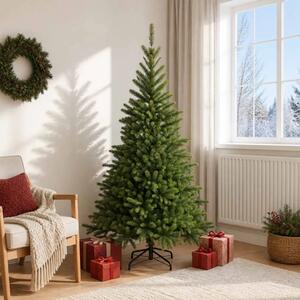 Umjetno božićno drvce s nogom 180 cm PVC i metal Zelena - 180 cm bez LED svjetala